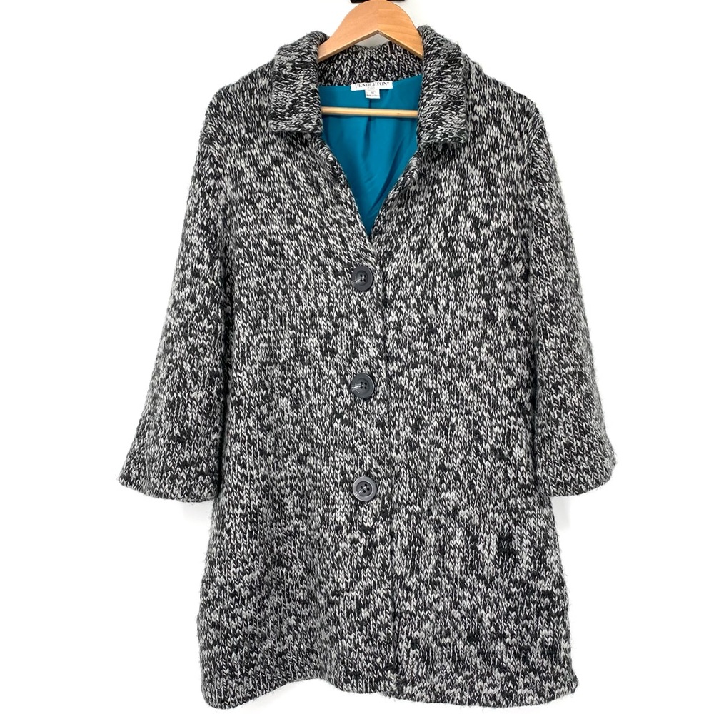 Pendleton Black Gray Knit Wool & Alpaca Blend Sweater Jacket/Coat Women's Sz 1X